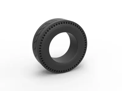 Rear tire of vintage dragster Version 11 Scale 1 to 25 3D print model