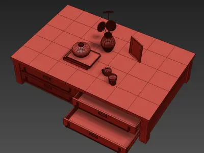 ZINC-TOP MERCANTILE COFFEE TABLE 3D model