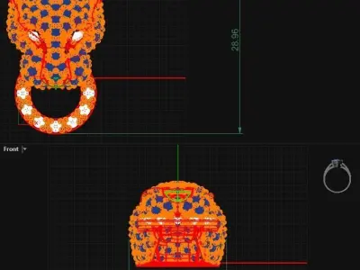 panther head pendant with gems stones  3D print model