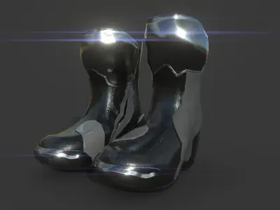 SUPERTECH R VENTED ROAD RACING BOOTS Black Metal Low-poly 3D model