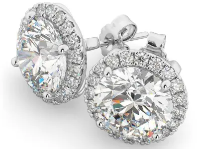 Women Diamond Earrings 3D print model 77