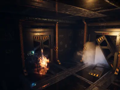 Modular Sci-Fi Environment Low-poly Kitbash  Low-poly 3D model