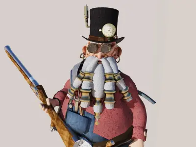 Fantasy Steampunk Dwarf Jobingson 3D model