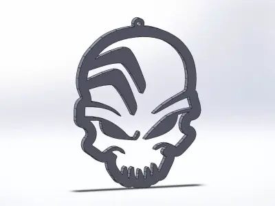citroen keychain skull logo oriktown 3D print model