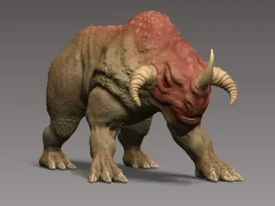Rhino  monster Low-poly 3D model
