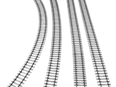 Railroad track set 1520mm 3D model