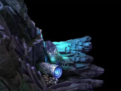 Stone Blood Birdhouse Chamber - Wall 01 3D model