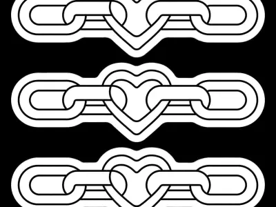 Heart In Chains Neon Sign 3D model