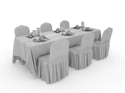 Banquet Table and Chair 94 3D model