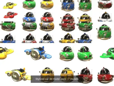 Stylized car 3d model pack
