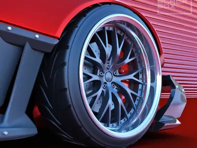 LXS WHEEL SET FRONT AND REAR 3 OFFSETS STL Miniatures 3D print model