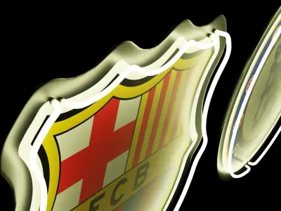 18 football - soccer club logo neon wall decorations Low-poly 3D model