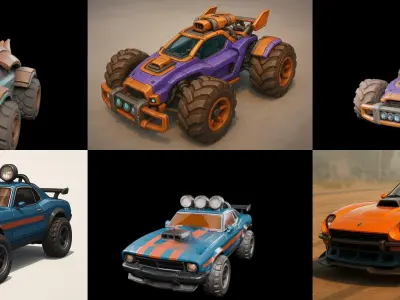 Gt one Car bundle 19 pack 100 glb 3D model