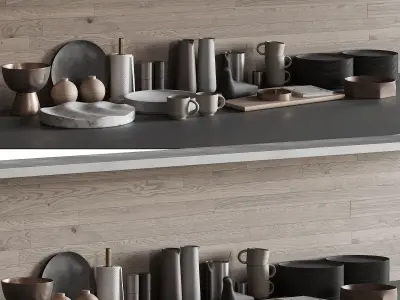 068 Kitchen decor set ACCESSORIES 03 3D model