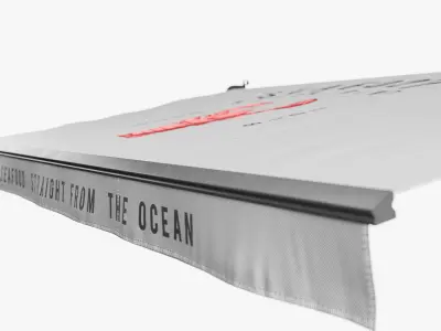 Awnings set for seafood restaurants 3D model