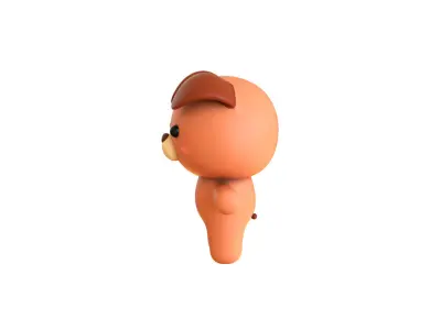 Character001 Chubby Bear Low-poly 3D model