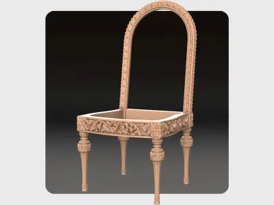 Carved chair for cnc 1 3D model