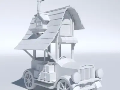 HomeCar toy car with cabin on roof 3D model