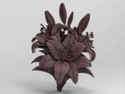 lily flower cnc model 3D print model