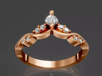 Crown Ring Luxury Iconic silver gold jewelry printable 3d model 3D print model