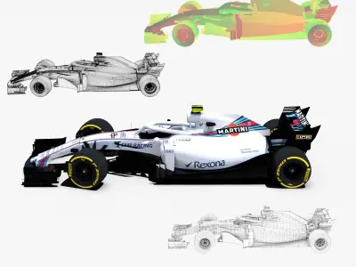 Williams FW41 Car Low-poly 3D model