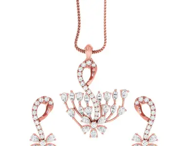 Pendant Earrings combo - 1171 3D print model