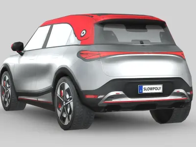 Smart 1 Brabus Low-poly 3D model