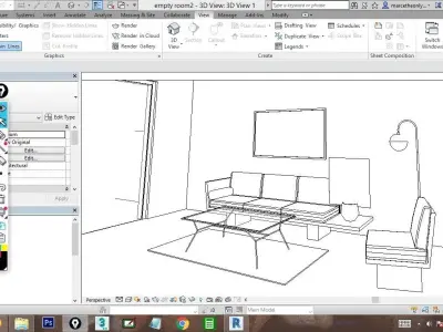 revit Living room forniture sets 3D model