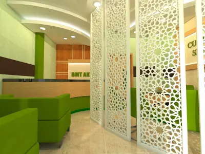 interior bank modeling 3D model