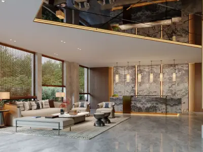 reception lobby 3D model