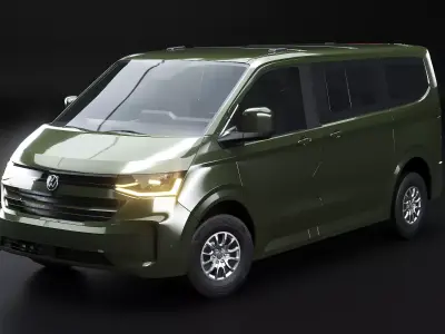 2025 VW Caravelle T7 Passenger Van PBR Low-poly 3D model