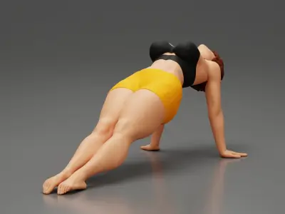 Woman Yoga Model Purvottanasana Reverse Tabletop Pose 3D print model