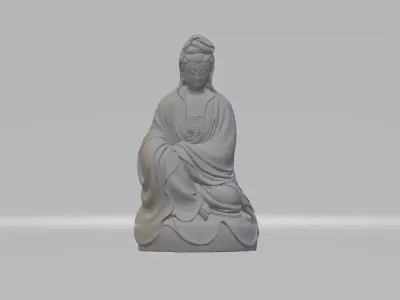 Guanyin Bodhisattva Sitting Statue  3D print model