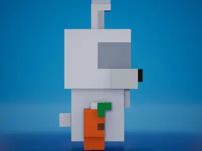 Voxel - Rabbit Low-poly 3D model