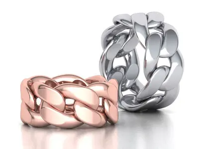 Cuban Link Chain Ring 12mm Wide ALL US-Chart FINGER SIZES 3D print model