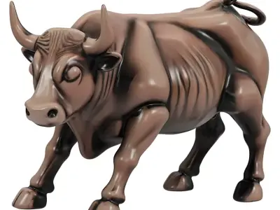 Bronze Bull Statue 3D model