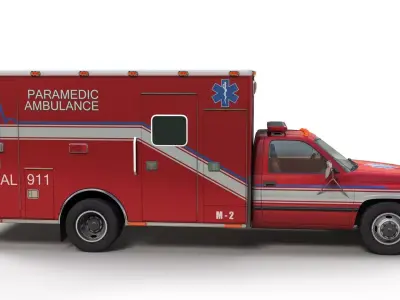 Dodge Ram Paramedic 911 Ambulance  Low-poly 3D model