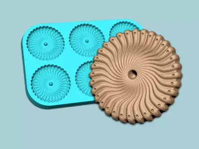 Cookie Mould 02 - Biscuit Silicon Molding 3D print model