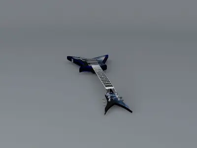 Lightning bolt guitar Free 3D model