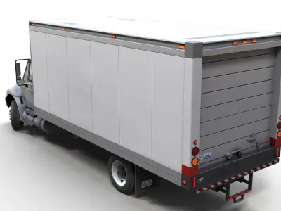 Industrial box truck Low-poly 3D model