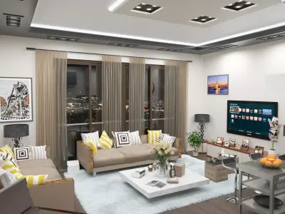 Living Room Scene 3D model