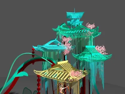 Chinese arts stage 3D model