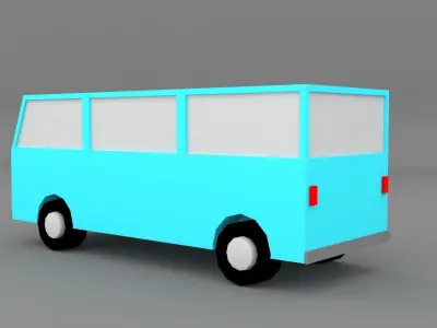 lowpoly simple van Low-poly 3D model