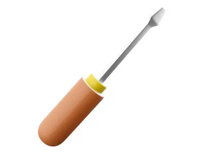 Flat head screwdriver cartoon icon 3D model
