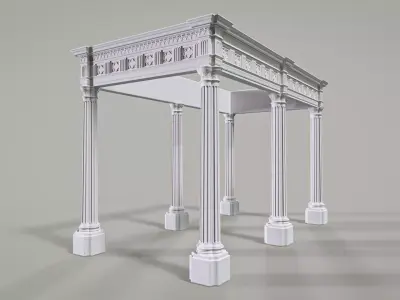 Highpoly Gothic Column type-2 3D model