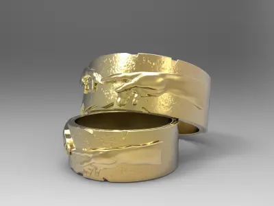 Wedding rings Creation of Adam 3D print model