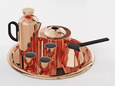 Brew Collection copper tea set 3D model