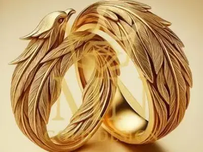 Phoenix Rebirth Gold Ring Symbol of Eternal Elegance 3D print model