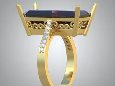 Diamond ring 0506 3D printable model Free 3D print model