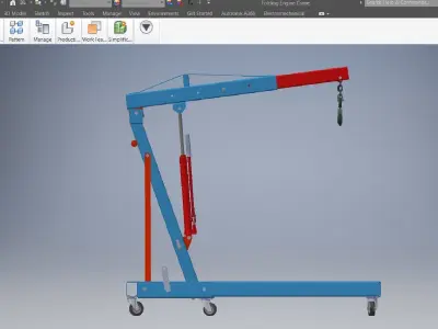 Folding Engine Crane 3d model 3D model